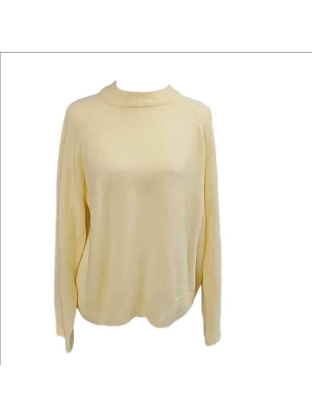 VINCE CAMUTO MOCK NECK SWEATER SOFT YELLOW SIZE LARGE